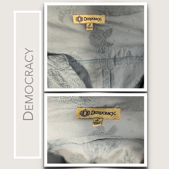 Democracy Cold Shoulder Top in  “Stormy Sea” Sage 3/4 Sleeves NWT - Picture 7 of 8